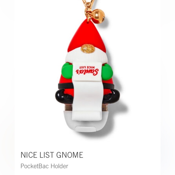 NWT ‼️Santa Nice List Gnome PocketBac Holder Bath & Body Works - Picture 1 of 4
